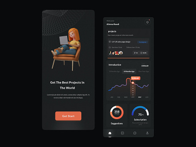 Project Management Concept app illustration minimal projext ui ui ux ui design