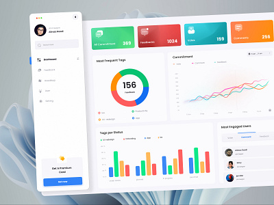 Feedback Dashboard - Light Version 🔥 dashboard design light minimal ui ui ux ui design web website