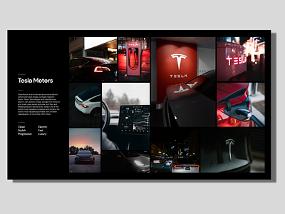 Tesla Motors Moodboard branding design flat graphic design