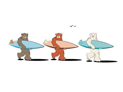 BARE SURFING? art bears branding cartoon cartoon illustration design digital art digital illustration illustration illustrations surfing vector