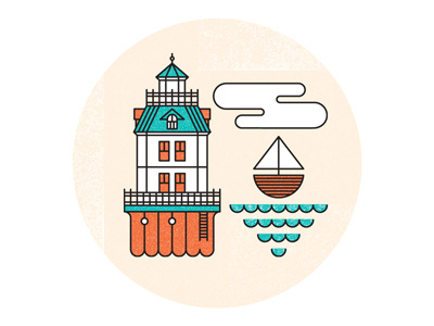 Uppercase Magazine boat cloud illustration lighthouse linear ocean sea uppercase magazine