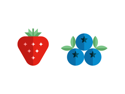 Flavor Illustrations blueberry flavor food fruit honey modern pomegranate raspberry strawberry