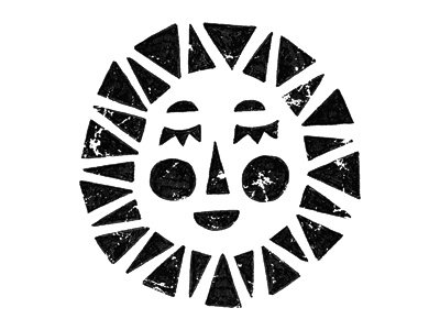 Sun black face illustration modern rays shine smile sun