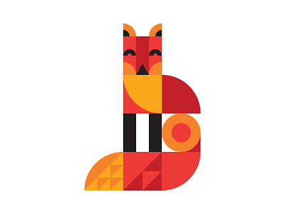 Fox animal austin character fox geometric illustration minimal orange red san francisco simple texas ty wilkins yellow