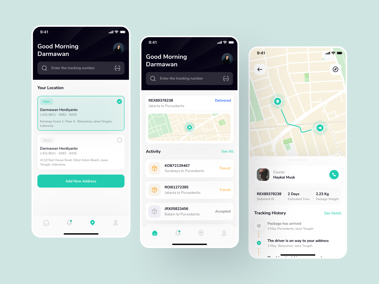 Package Tracking Mobile App by Rizal Ahmad ︎ on Dribbble