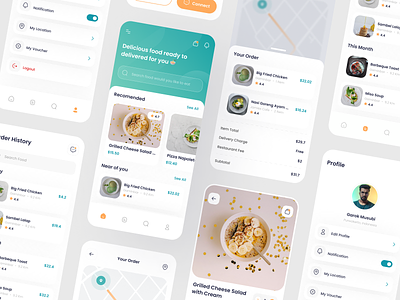 Foodie - Food Delivery App app design clean delivery design food food delivery mobile receipe simple tracking ui ux