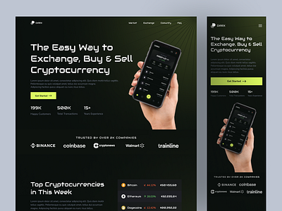 DARX - Responsive Cryptocurrency Landingpage ✨