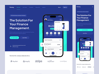 Finance Landing Page Header banking finance finance app mobile banking wallet app