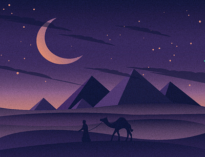 Oenta - Camel animal design flat illustration illustrator landscape ui vector web
