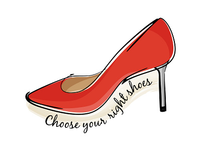 Red woman shoe icon with text discount fashion fashion design footwear girl heel icon illustration pump shoe red sexy shoe sketch store style stylish vector vogue woman shoes women
