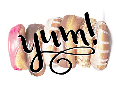 Yum - Donuts brush pen donuts hand drawn hand type hand typography hungry i love donuts yummy
