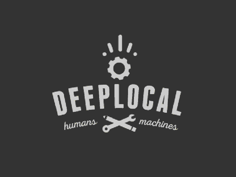 Deeplocal Badge after effects agency animated badge deeplocal gear humans lockup logo machines old