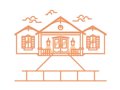 Country House building fixer upper house illustration residential structure vector illustration