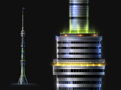 Ostankino Tower 1:491 scale. illustration ostankino tower website