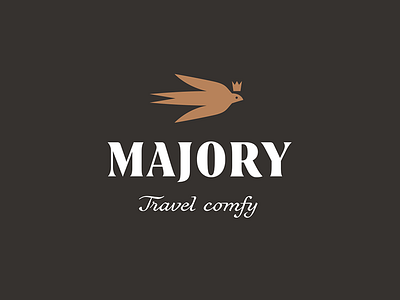 Majory bird branding brown concept french heraldic logo nimax nimaxbrands pictogram service travel