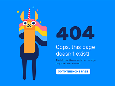 Travelpayouts 2d 404 404 error 404 page alpaca blue branding design illustration interface llama llamas nimax vector web webdesign