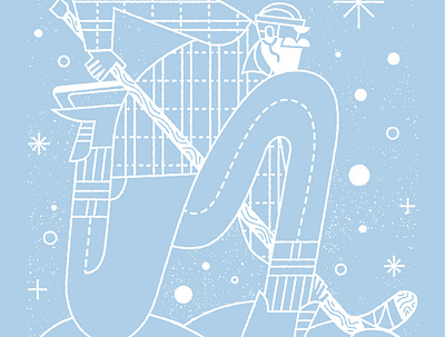 State of Pond Hockey hockey ice illustration lettering minnesota one color paul bunyan poster screenprint snow texture