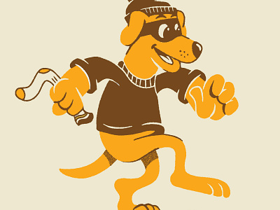 Golden Retheifer branding character character design dog dogs golden retriever illustration mascot mascot design robber sock stealing theif