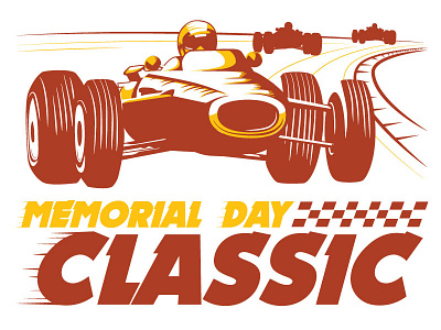 Race auto car day illustration memorial race