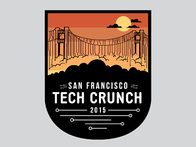 Tech Crunch Badge badge bridge crunch disrupt francisco gate golden san tech