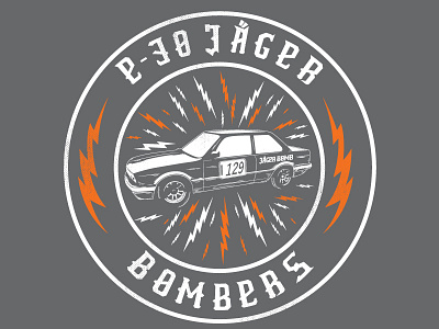 Jager Bomber bmw car grunge illustration lightning race retro