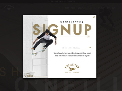 Dailyui #001 Signup dailyui design newsletter oneill primitive shane sign skateboarding up ux web