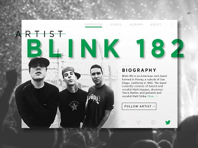 Daily Ui 006 006 182 artist band blink dailu design music ui ux web