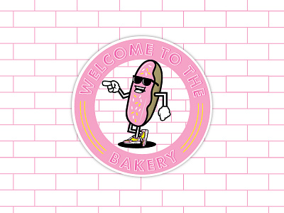Bakery Badge bakery donut halftone illustration mascot subway wall