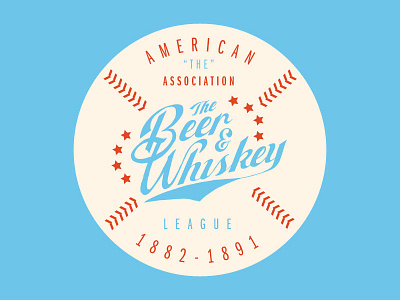 Beer and Whiskey Badge america badge baseball beer hand handwritten lettering typography vintage whiskey