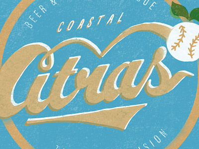 Citras baseball beer citra craft hand hops illustration lettering