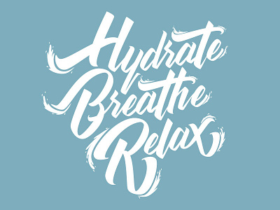 Hydrate brush hand illustration lettering pen water waves