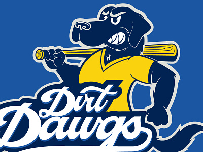 Dirt Dawgs final baseball dog illustration retro softball sports vintage