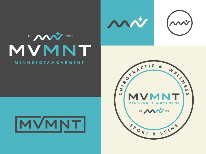 Mvmnt branding badge chiropractic health minnesota identity branding