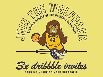 Teen Wolf Dribbble Invite basketball character design dribbble illustration invite script teen type wolf