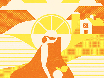 Citrus Fields beer citrus farm field hops illustration wheat woman women