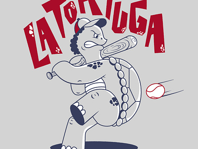 La tortuga baseball character illustration mascot turtle