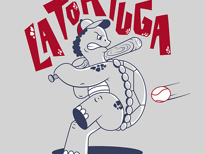 La tortuga baseball character illustration mascot turtle
