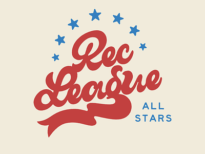 Rec league All-Stars all star branding illustration lettering logo retro script sports typography