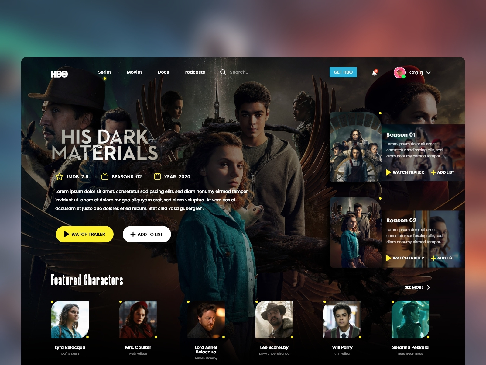 His Dark Materials Hbo Website Redesign By Kannan C B On Dribbble