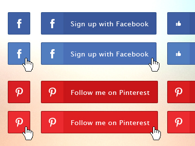 Minimal Social Buttons with Hover facebook hover linkedin minimal pinterest rollover social buttons social icons twitter