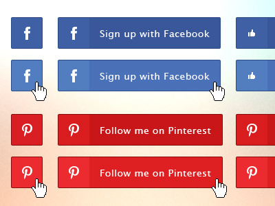 Minimal Social Buttons with Hover