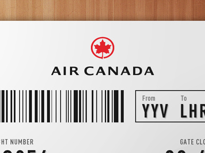 Air Canada Ticket Redesign airline redesign ticket vector