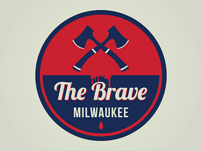 The Brave axe baseball blood blue braves cross drip logo milwaukee patch red