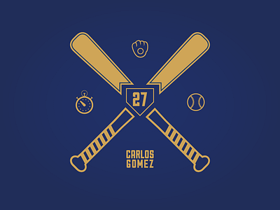 Speedy Mr. Gomez baseball blue brewers gold icons milwaukee