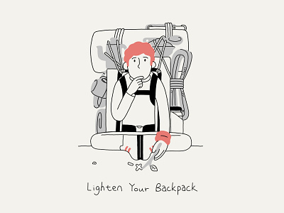 Lighten Backpack backpack hike illustration mountain outdoor