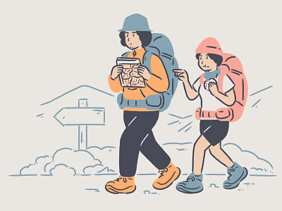 Gregory Backpack backpack couple gregory hike illustration mountain outdoor outdoors procreate taiwan