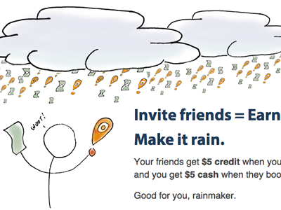 Sketchy Rain copy hiphost promo referral sketch