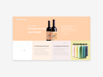 Beverage Site UI Design adobe adobe illustrator adobe xd adobexd art branding clean colorful design icon illustrator juice mockup ui uiuxdesign ux webdesign wine