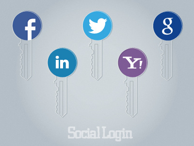 Social login icon key login social