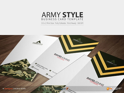 Army Style Business Card Template